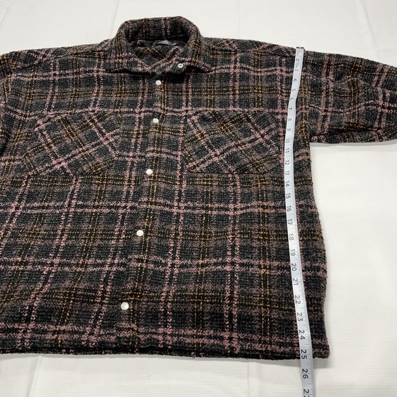 Summit UK Flannel Heavy Jacket Plaid Snap Button Up Chest‎ Hip Pockets Medium - Picture 8 of 11